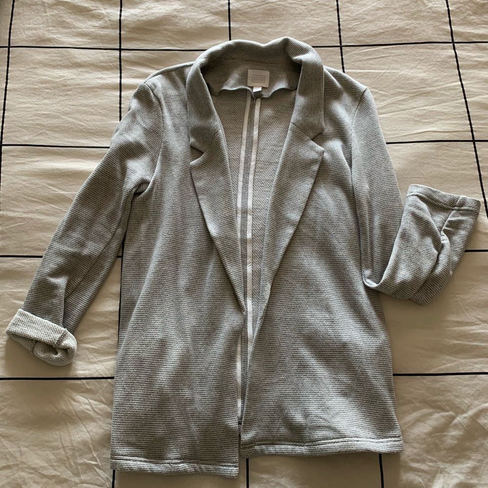 Grey sweater blazer